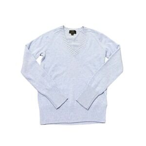 J Crew Women's Light Blue V Neck Long Sleeve Sweater with Cashmere Wool Size XS
